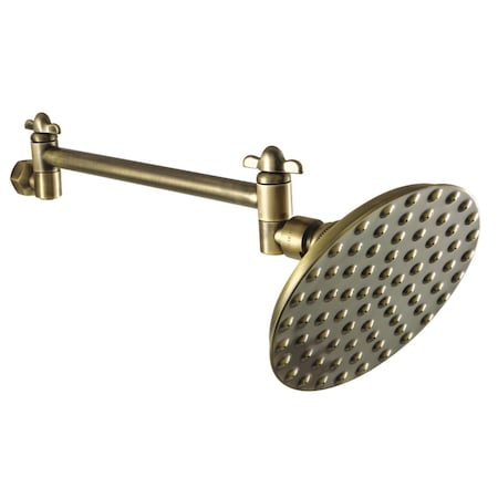 Kingston Brass K135K3 5-1/4 Inch OD Showerhead with 10-Inch Shower Arm, Antique Brass K135K3